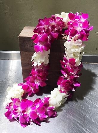 Orchids Lei - White and Purple