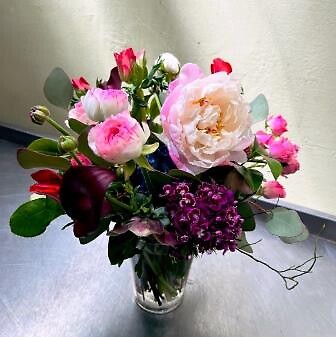 Peonies with Tea Roses