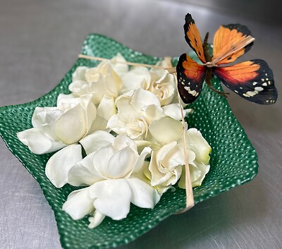 Gardenias with a Butterfly